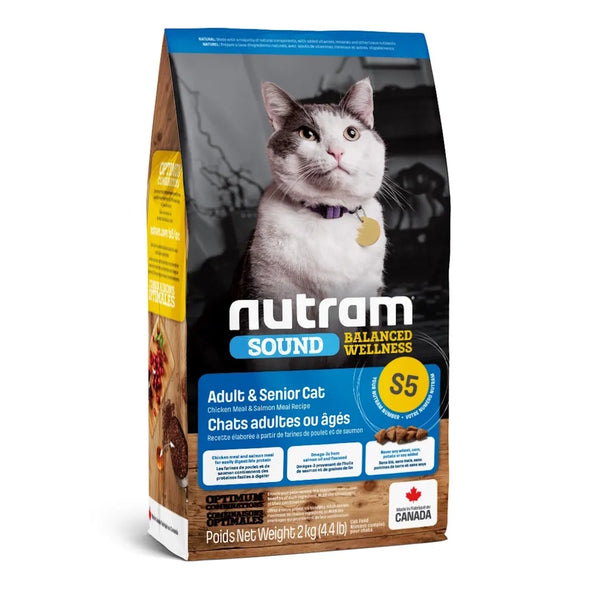 Nourriture pour chat adulte et sénior SOUND (S5), poulet & saumon