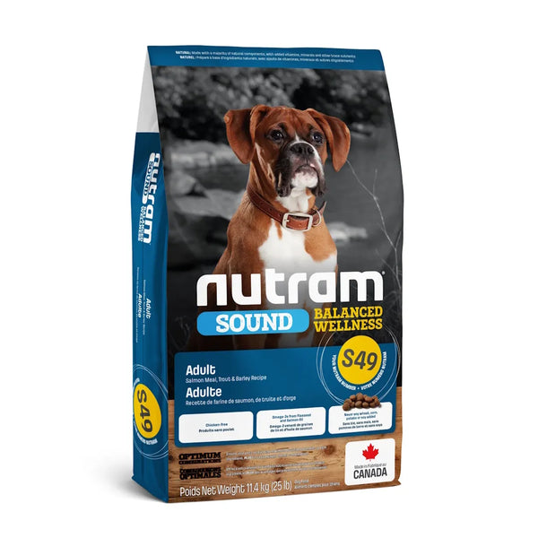Nourriture pour chien SOUND (S49), saumon, truite & orge 25 lb
