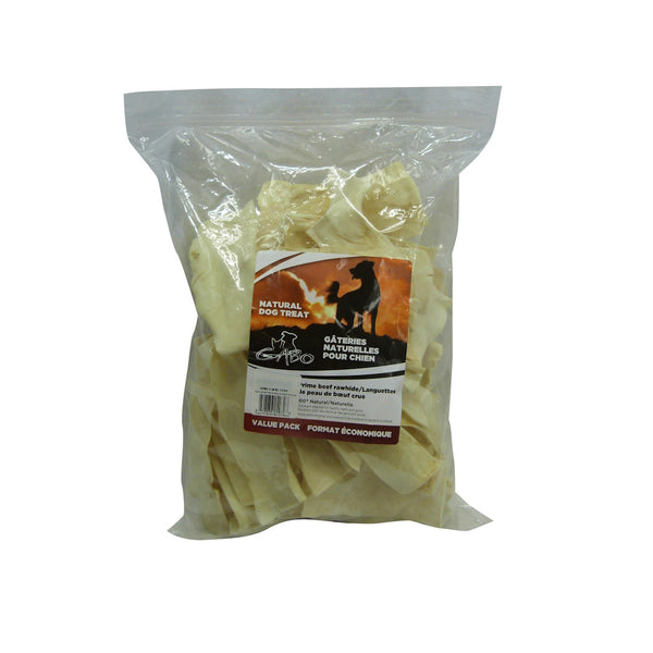 Gâteries pour chien - languettes de peau de boeuf crue 2 lb - Animatout