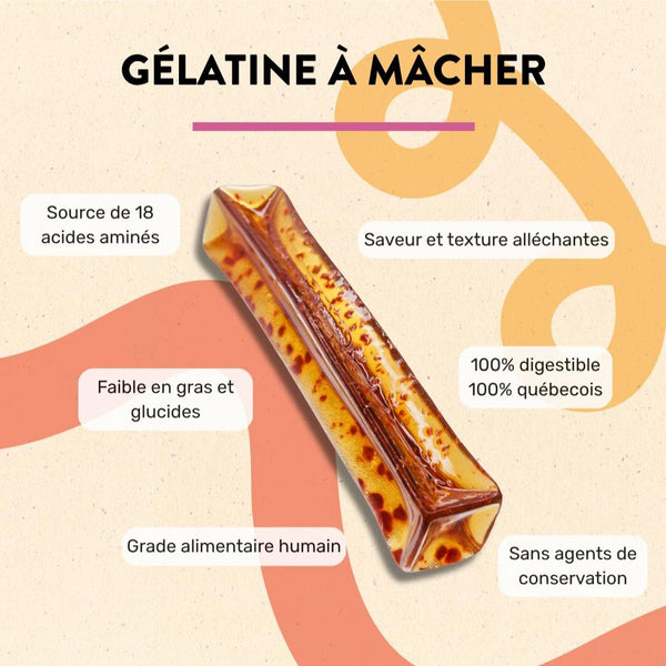 Gâterie pour chien - Gélatine à mâcher - bacon & érable paquet de 3 unités