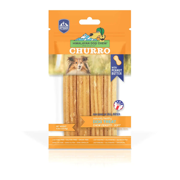 CHURRO - GÂTERIES POUR CHIEN BEURRE D'ARACHIDE 4oz