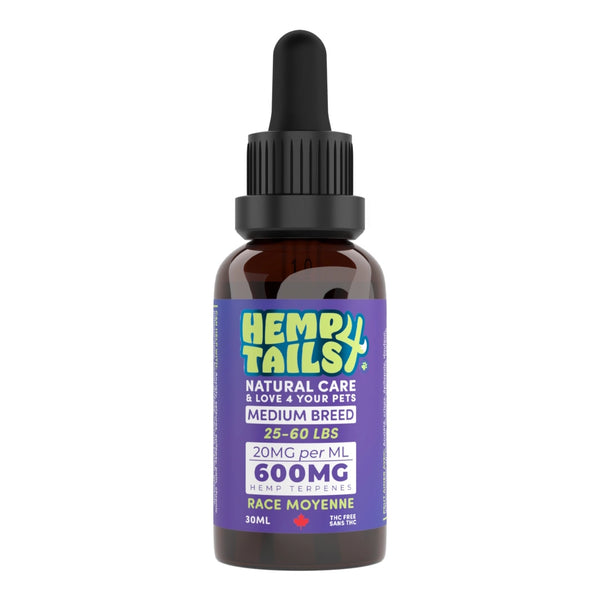 Huile de chanvre pour chien de moyenne race 600mg 30 ml