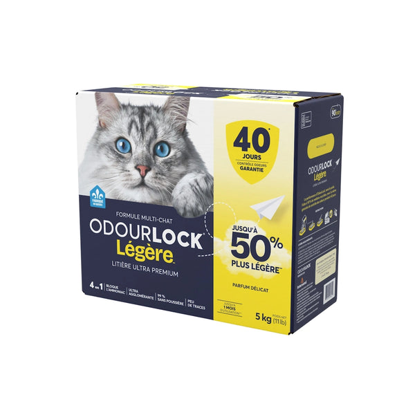 Litière agglomérante OdourLock légère en boîte 5 kg