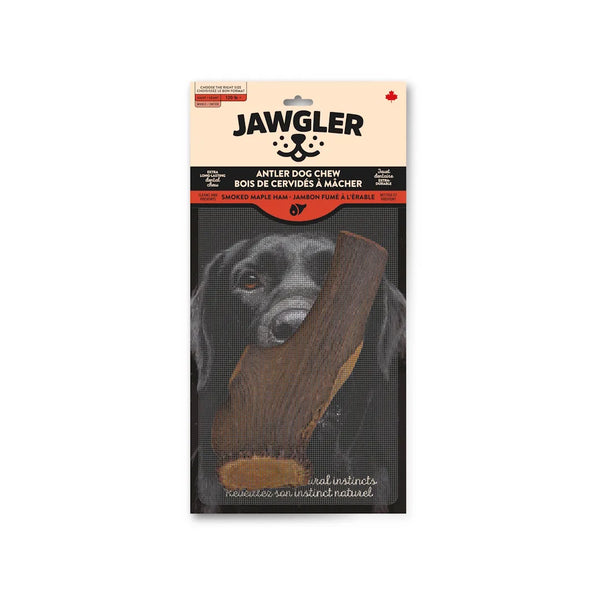 Bois de cervidés à mâcher pour chiens, entier - jambon fumé à l'érable