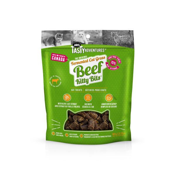 Jay's Kitty Bits, gâteries fermentées pour chat, boeuf 60 g