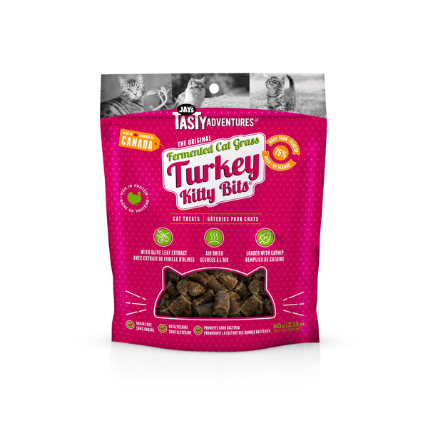 Jay's Kitty Bits, gâteries fermentées pour chat, dinde 60 g - Animatout
