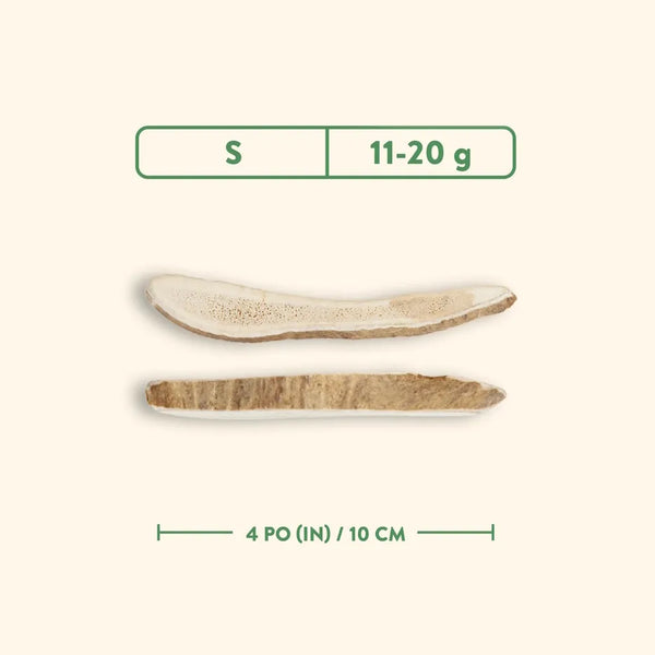 Bois de cervidés à mâcher pour chiens, coupé - nature sauvage
