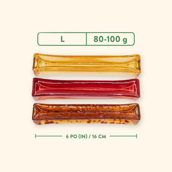 Gâterie pour chien - Gélatine à Mâcher - saveurs assorties paquet de 3 unités