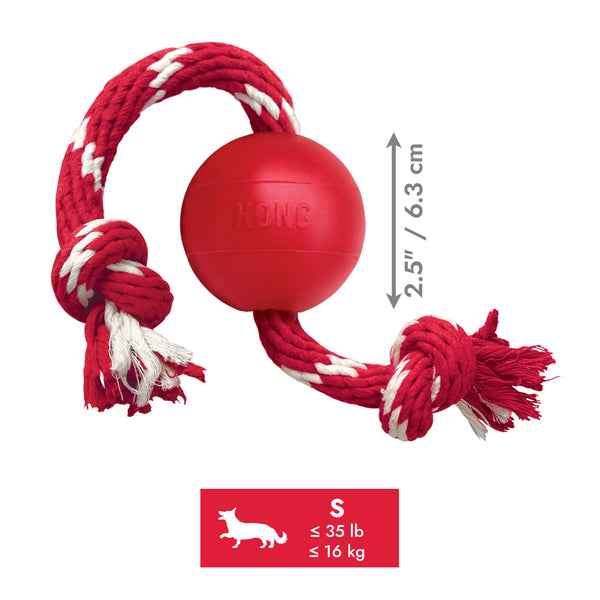 Jouet pour chien balle petite avec corde