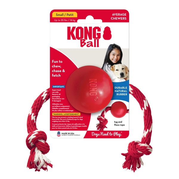 Jouet pour chien balle petite avec corde