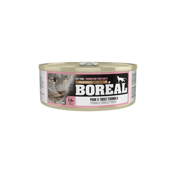 Conserve pour chat, porc et truite