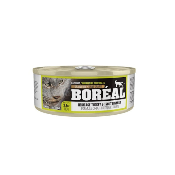 Conserve pour chat, dinde heritage et truite