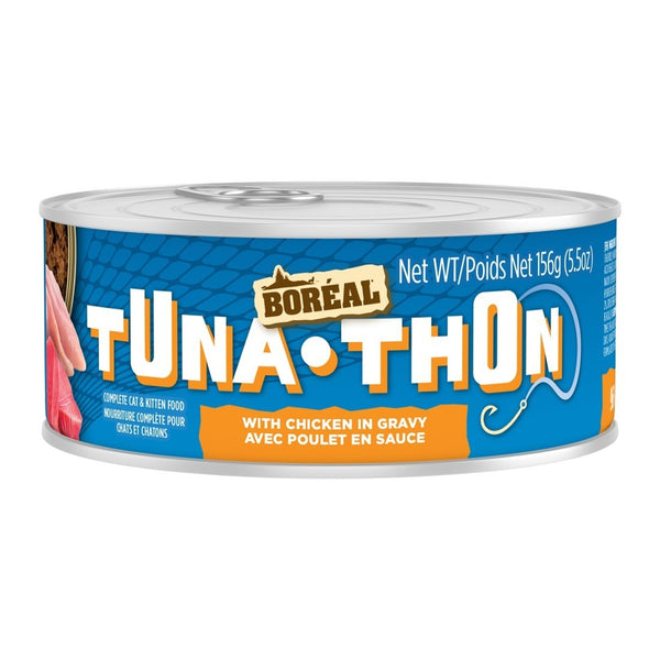 Conserve pour chat, sans grains thon rouge & poulet en sauce