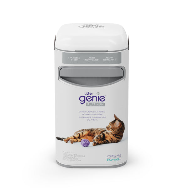 Poubelle à litière Litter Genie Platinum fait d'acier inoxydable