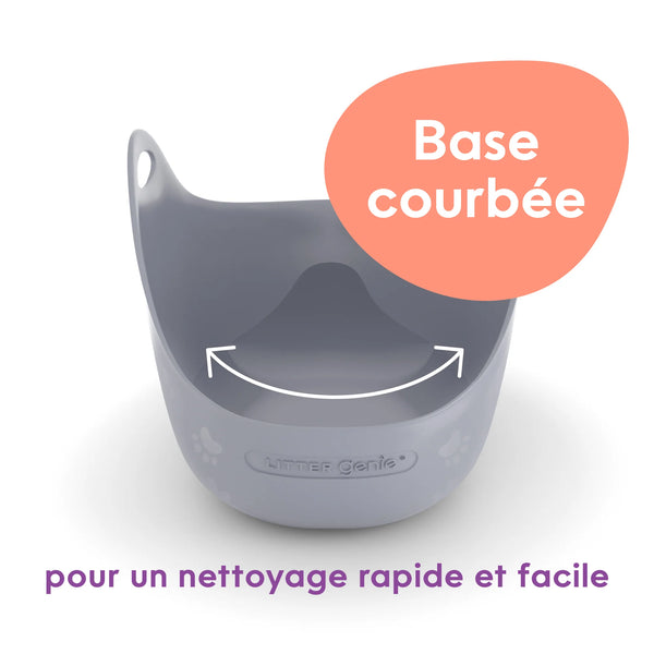 Bac à litière pour chat avec pelle grise