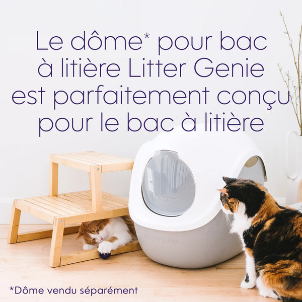 Bac à litière pour chat avec pelle grise
