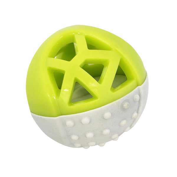 Jouet "Totally Pooched, catch n' squeak" jouet en caoutchouc pour chien - balle grise et  verte