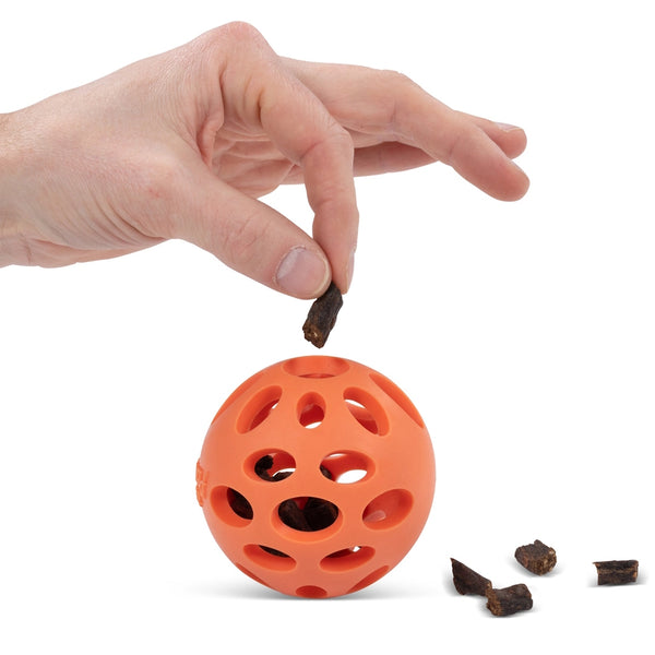Jouet "Totally Pooched, huff'n puff ball" jouet en caoutchouc pour chien - balle 3.1"
