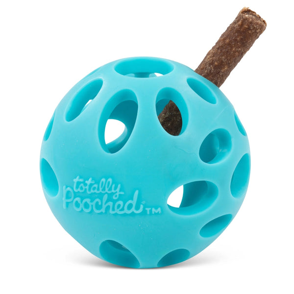 Jouet "Totally Pooched, huff'n puff ball" jouet en caoutchouc pour chien - balle 3.1"