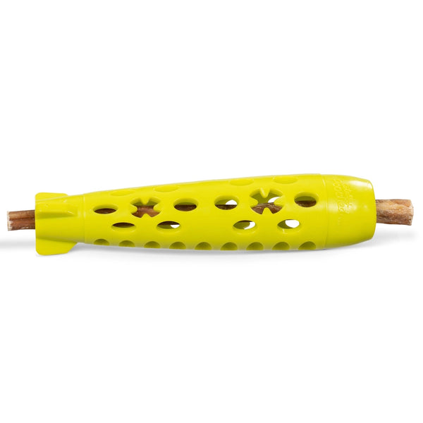 Jouet "Totally Pooched, stuff n'chew" jouet en caoutchouc pour chien - bâton fusée 10"
