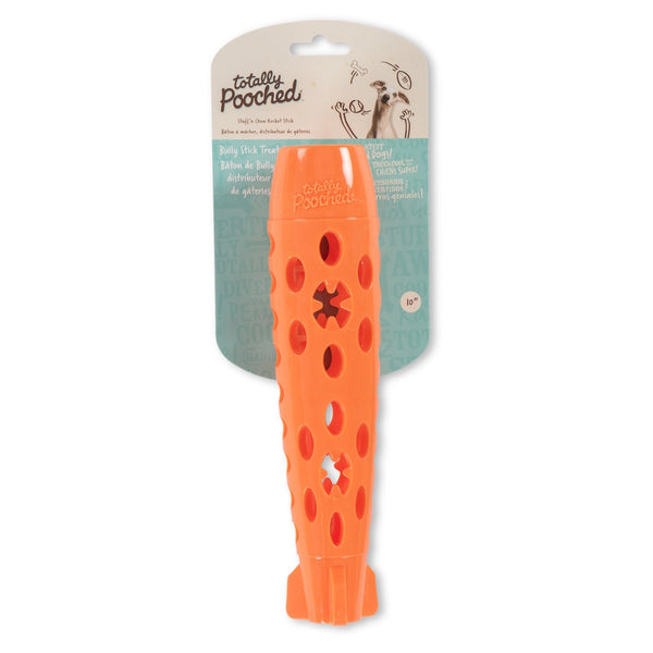 Jouet "Totally Pooched, stuff n'chew" jouet en caoutchouc pour chien - bâton fusée 10"