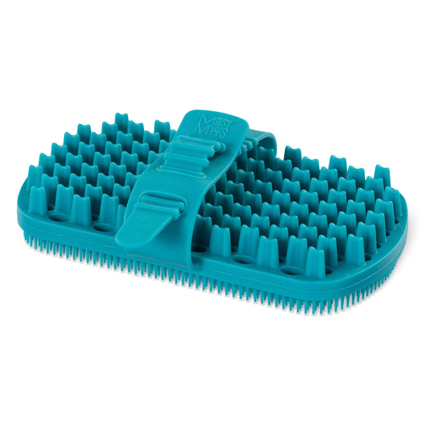 Brosse de toilettage à double face en silicone - bleue