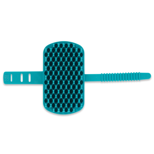 Brosse de toilettage à double face en silicone - bleue