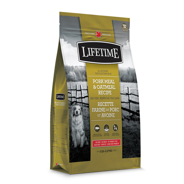 Nourriture pour chien, porc/avoine