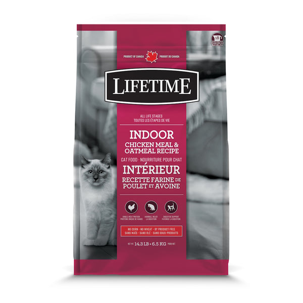 Nourriture pour chat d'intérieur, poulet/avoine