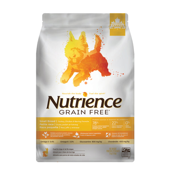 Nourriture Nutrience Sans grains pour chiens de petite race, Dinde, poulet et hareng