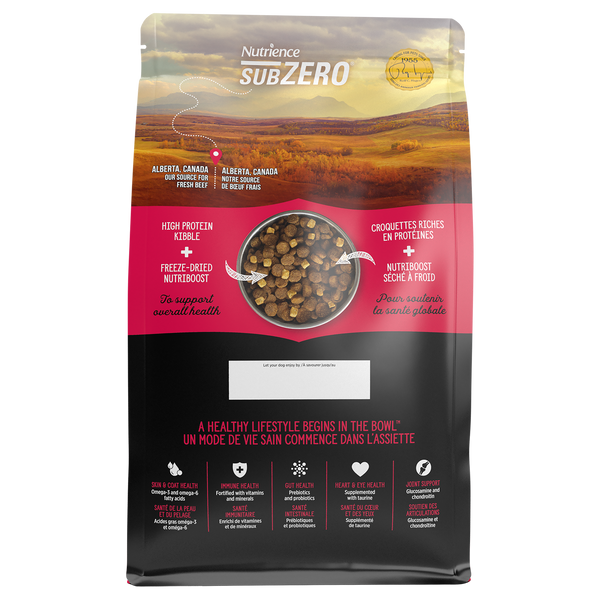 Nourriture Nutrience SubZero Sans grains pour chiens de grande race, Gibier des Prairies, 10 kg