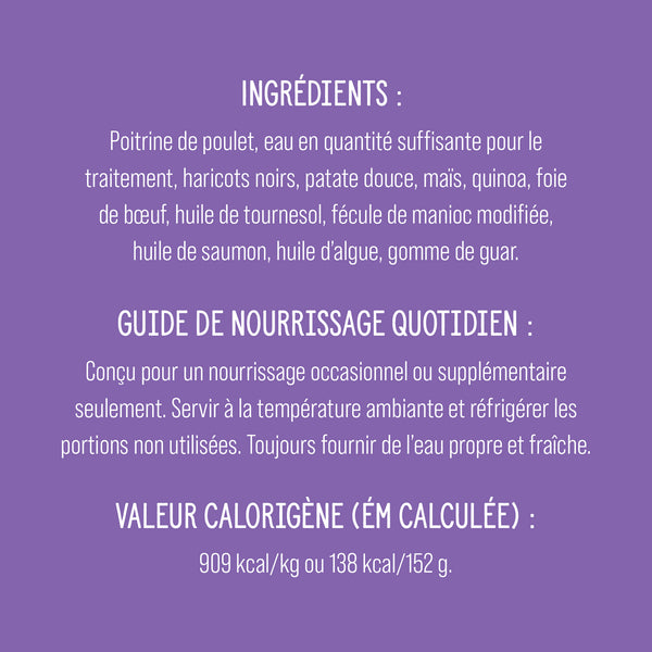 Garnitures Nutrience Style maison pour chiens, Poulet et quinoa, 152 g
