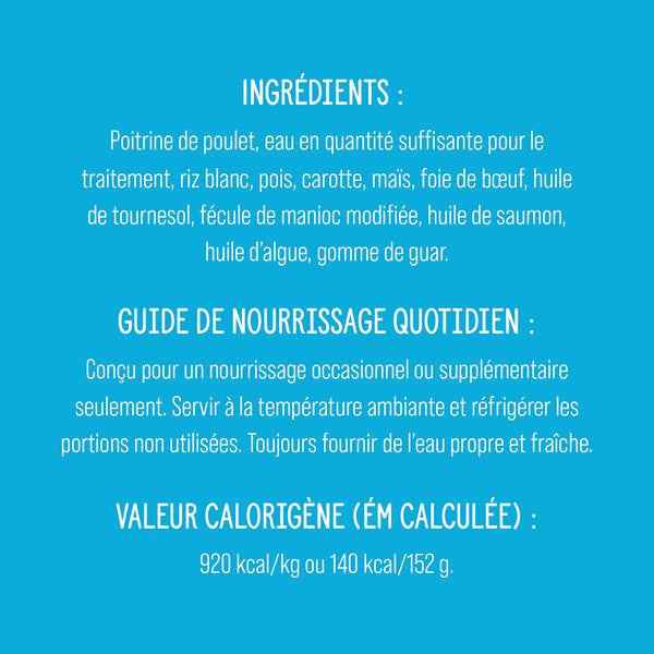 Garnitures Nutrience Style maison pour chiens, Poulet et riz, 152 g