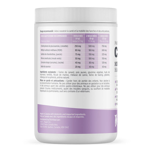 Suppléments Nutrience Care pour chiens, Hanches et articulations, 100 bouchées tendres, 400 g