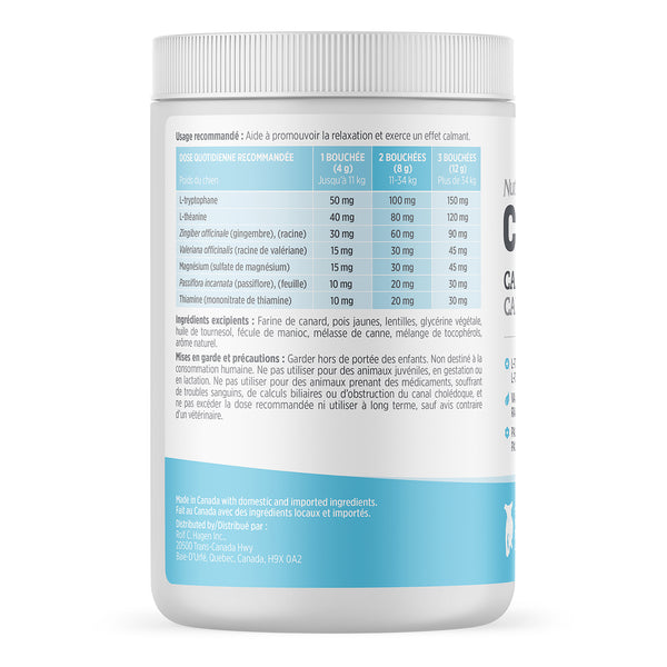 Suppléments Nutrience Care pour chiens, Calmant, 100 bouchées tendres, 400 g