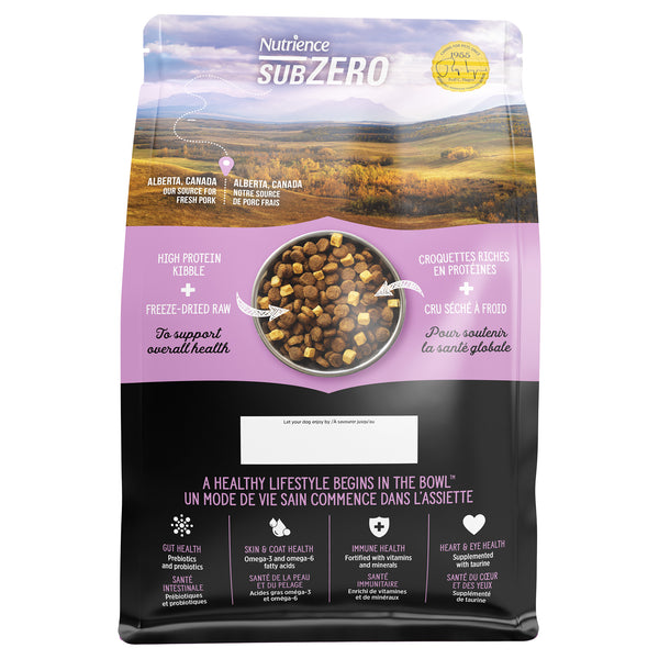 Nourriture Nutrience SubZero à ingrédients limités, Repas de porc et pomme