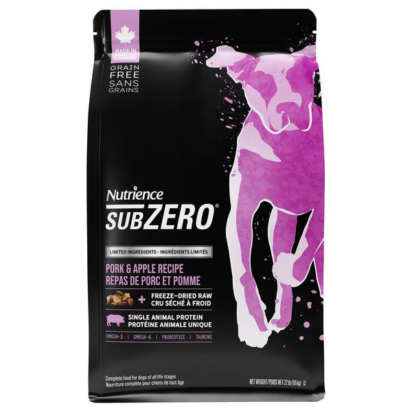 Nourriture Nutrience SubZero à ingrédients limités, Repas de porc et pomme