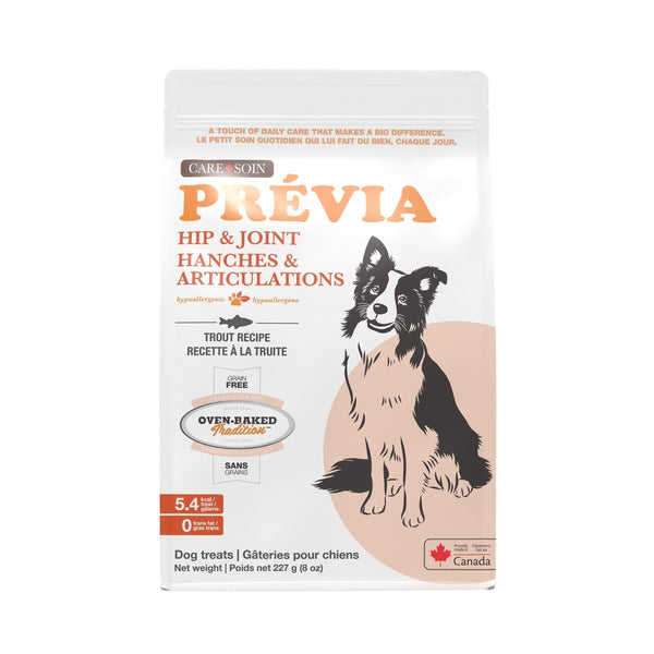 Gâteries pour chien, sans grains / PRÉVIA - hanches & articulations, recette à la truite 227g