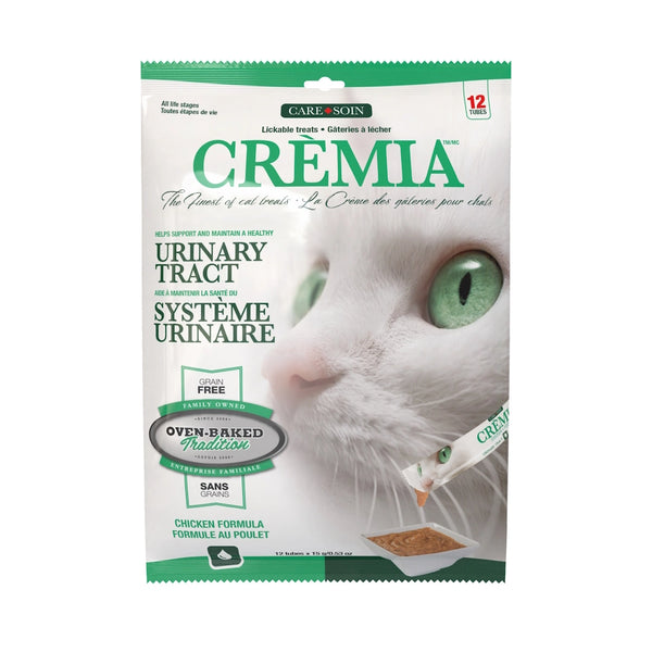 Gâteries à lécher pour chat CRÈMIA, sans grains - système urinaire - poulet 8 x 15 g - Animatout