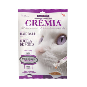 Gâteries à lécher pour chat CRÈMIA, sans grains - boules de poils - canard  8 x 15 g - Animatout