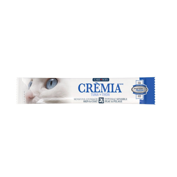 Gâteries à lécher pour chat CRÈMIA, sans grains - peau et estomac - thon 8 x 15 g - Animatout