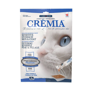 Gâteries à lécher pour chat CRÈMIA, sans grains - peau et estomac - thon 8 x 15 g - Animatout