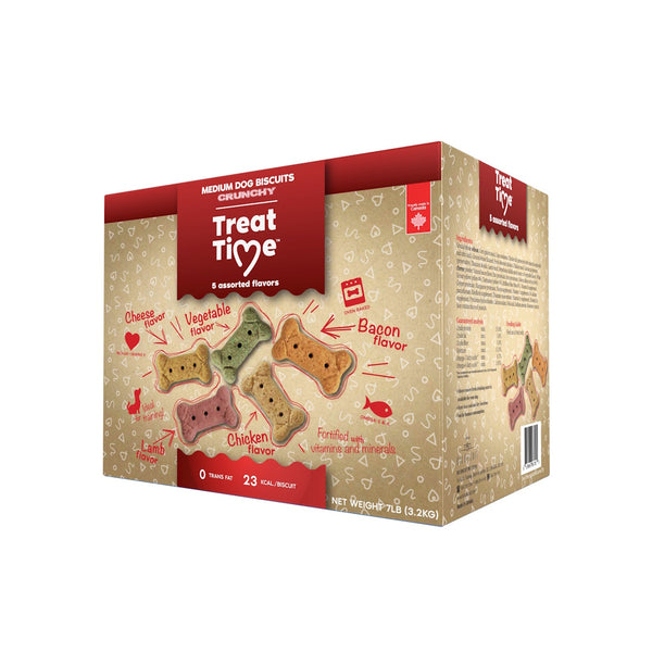 Treat Time gâteries pour chien - biscuits assortis, moyen - Animatout