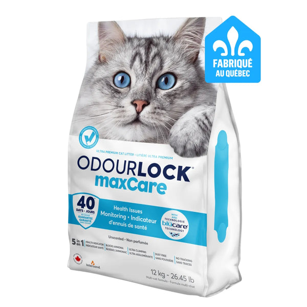 Litière odourlock maxcare agglomérante non parfumée 12 kg - Animatout