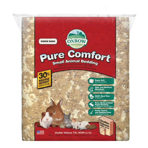 Pure comfort - litière de papier pour petits animaux, mixte 72 litres