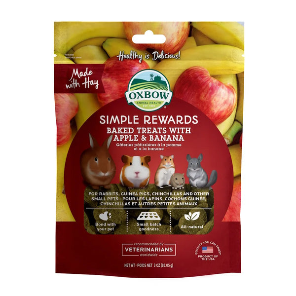 Simple rewards - gâteries cuites pour petits animaux, pomme et banane 2oz