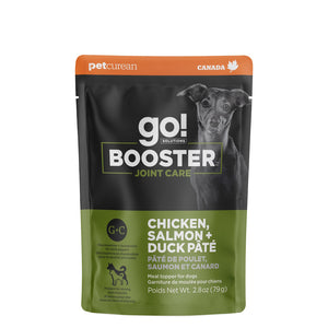 Nourriture humide pour chien "Booster" articulations pâté au poulet saumon et canard 2.8oz - Animatout