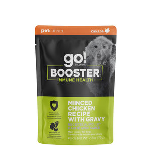Nourriture humide pour chien "Booster" système immunitaire poulet haché avec sauce 2.8oz - Animatout