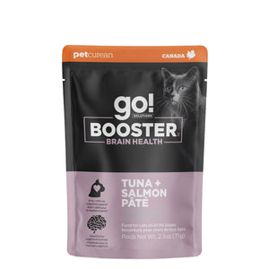 Nourriture humide pour chat "Booster" santé cérébrale pâté de thon et saumon 2.5oz - Animatout