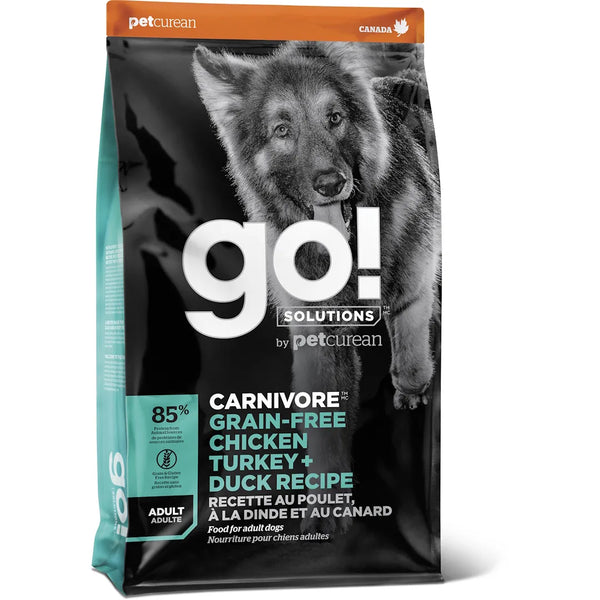 Nourriture sèche pour chien formule "Carnivore" sans grains poulet, dinde & canard